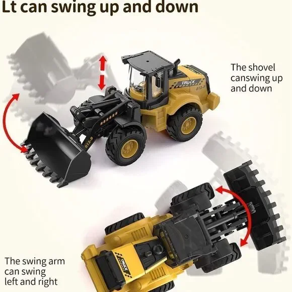 Construction Excavator Bulldozer Tractor Toy Set Gift For Kids New - Picture 4 of 6